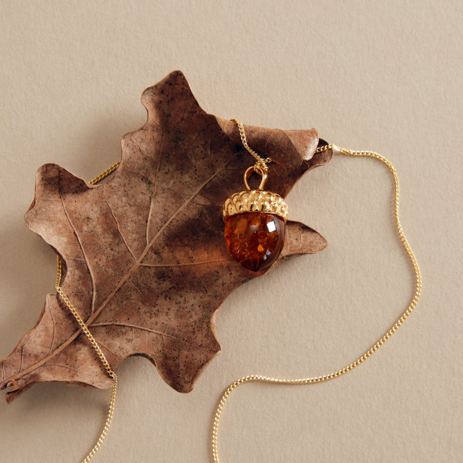 AMBER ACORN NECKLACE