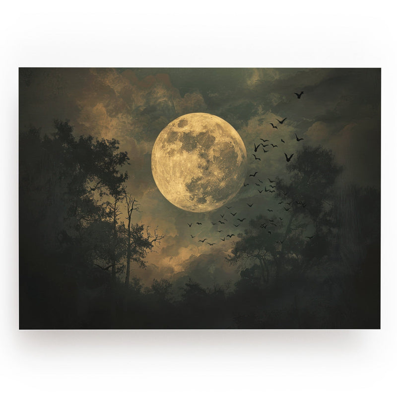 KUNSTDRUCK FLEDERMÄUSE UND MOND