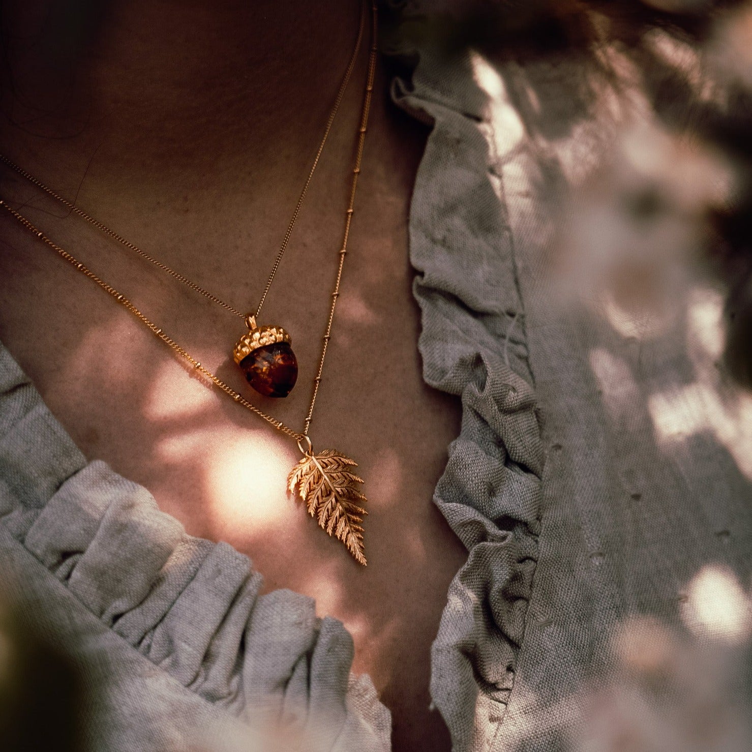 AMBER ACORN NECKLACE