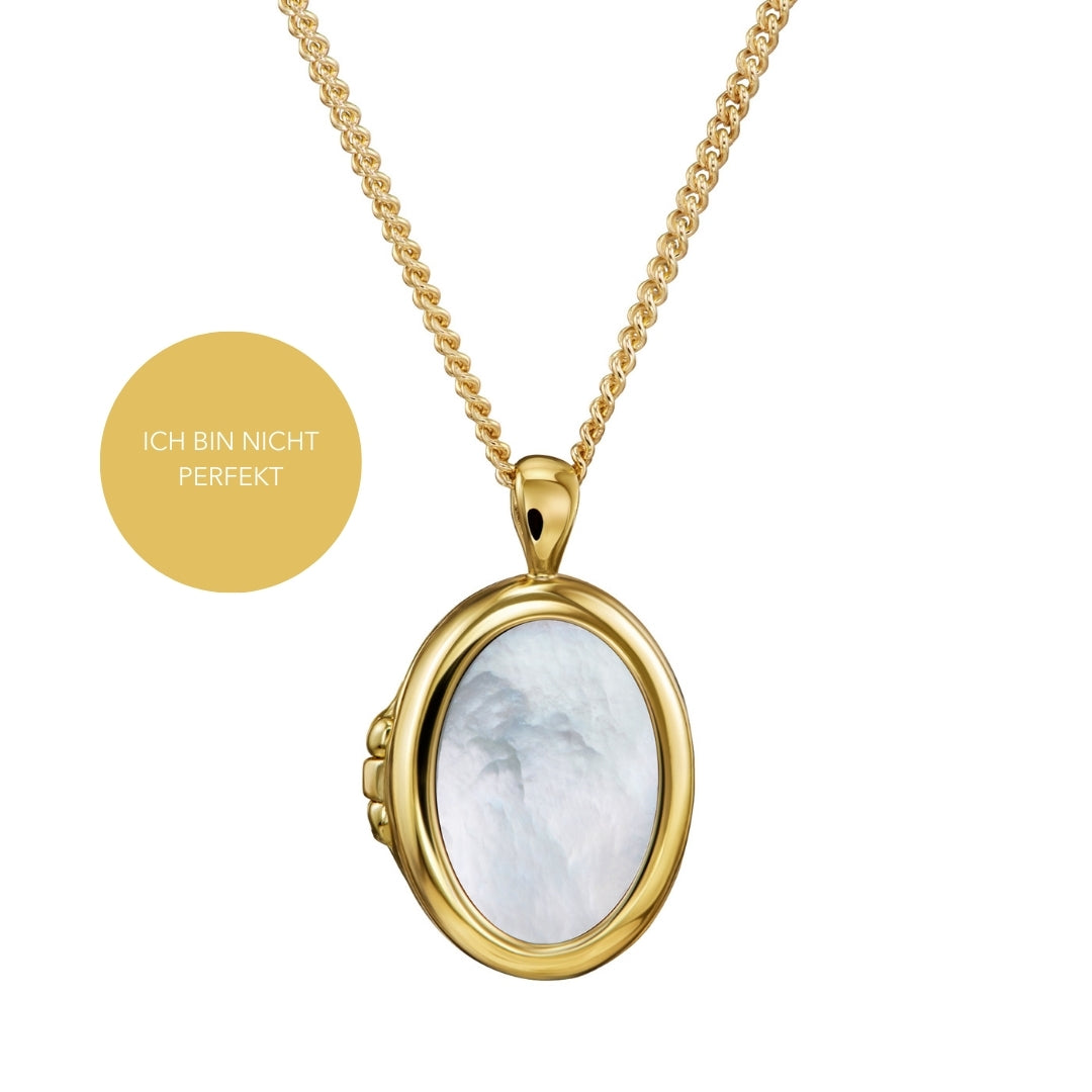 CHAIN ​​REVERSIBLE MEDALLION AGATE/MOTHER OF PEARL