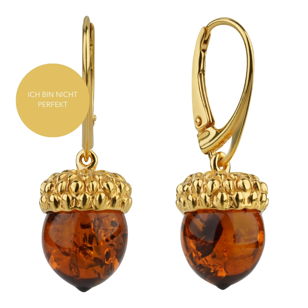 EARRINGS AMBER ACORN