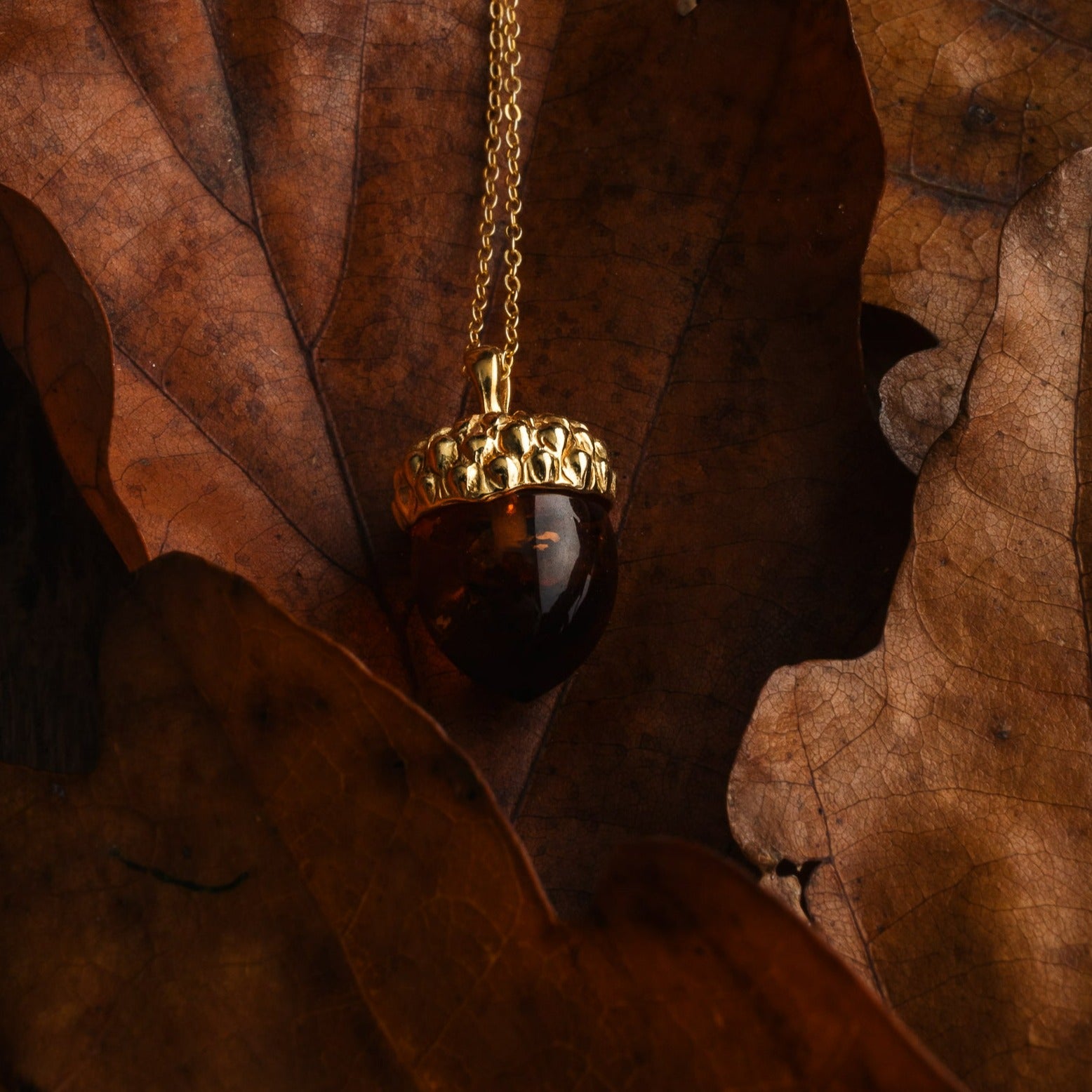 AMBER ACORN NECKLACE