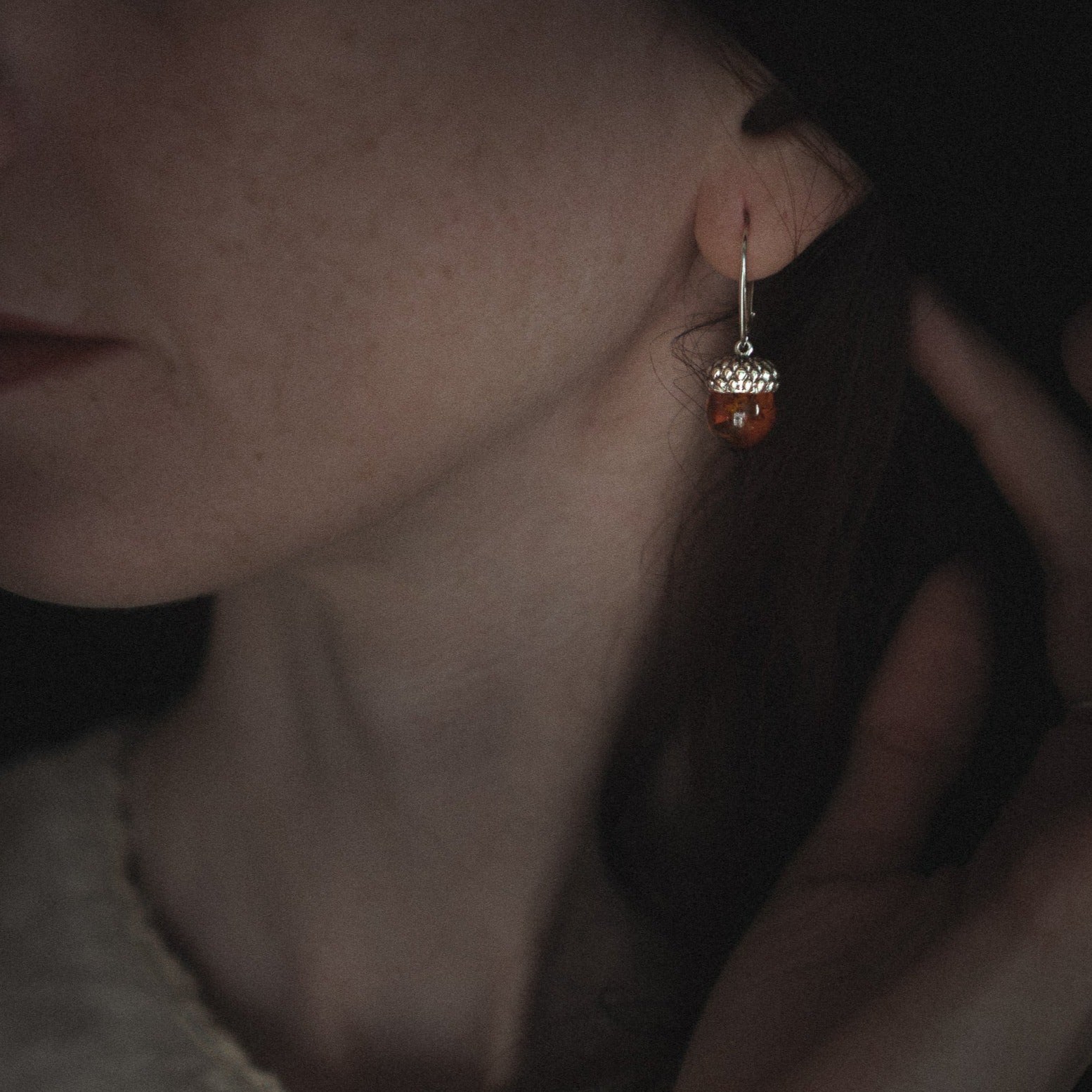 EARRINGS AMBER ACORN II