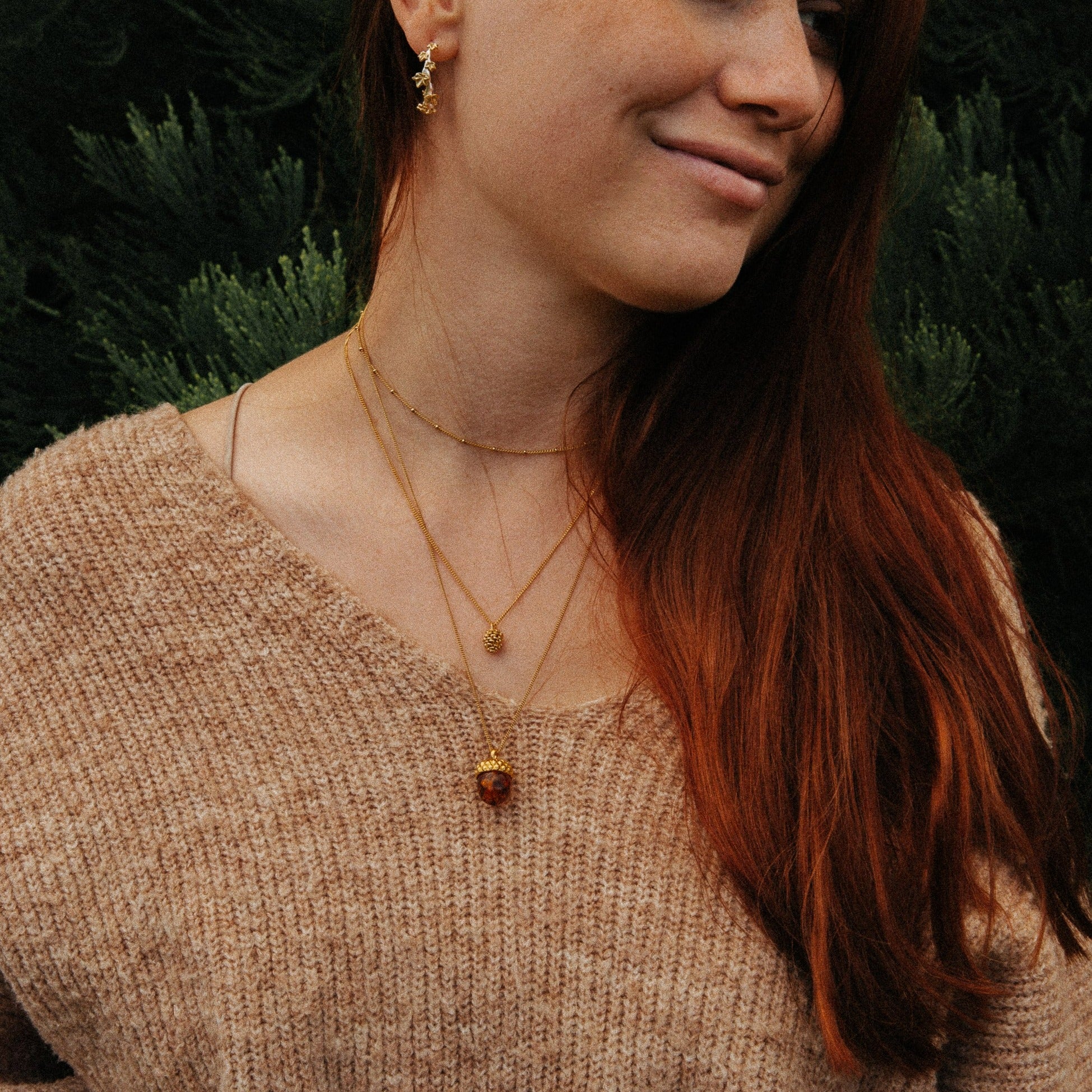 AMBER ACORN NECKLACE