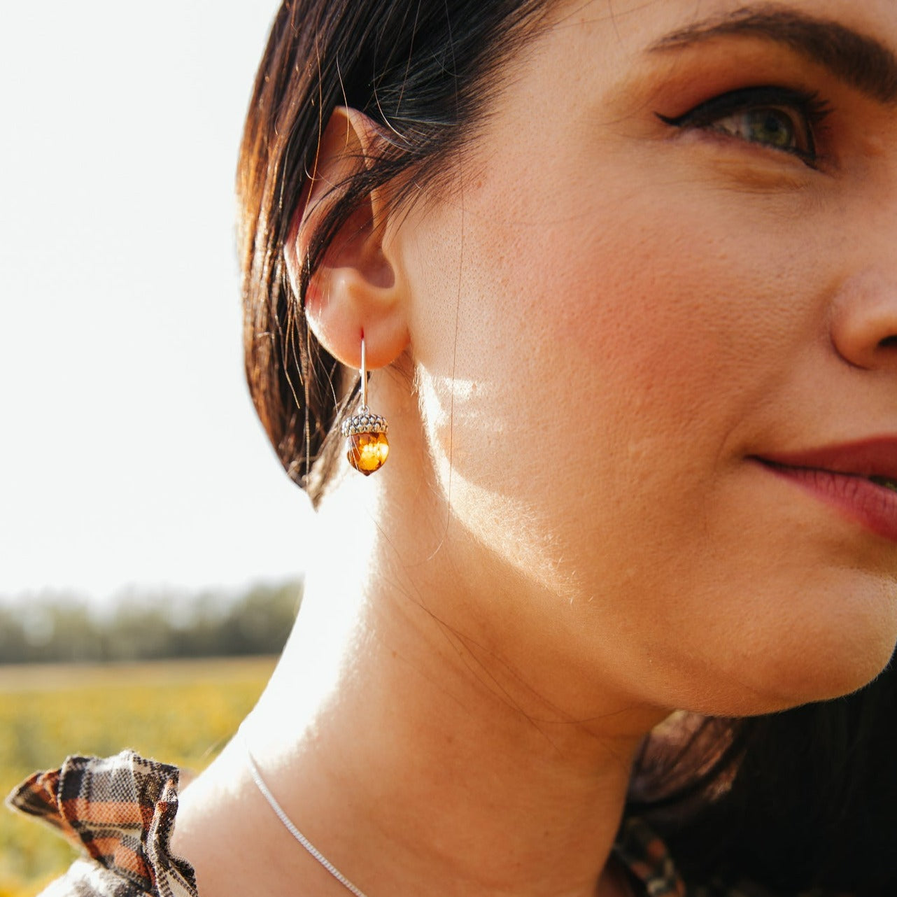 EARRINGS AMBER ACORN II