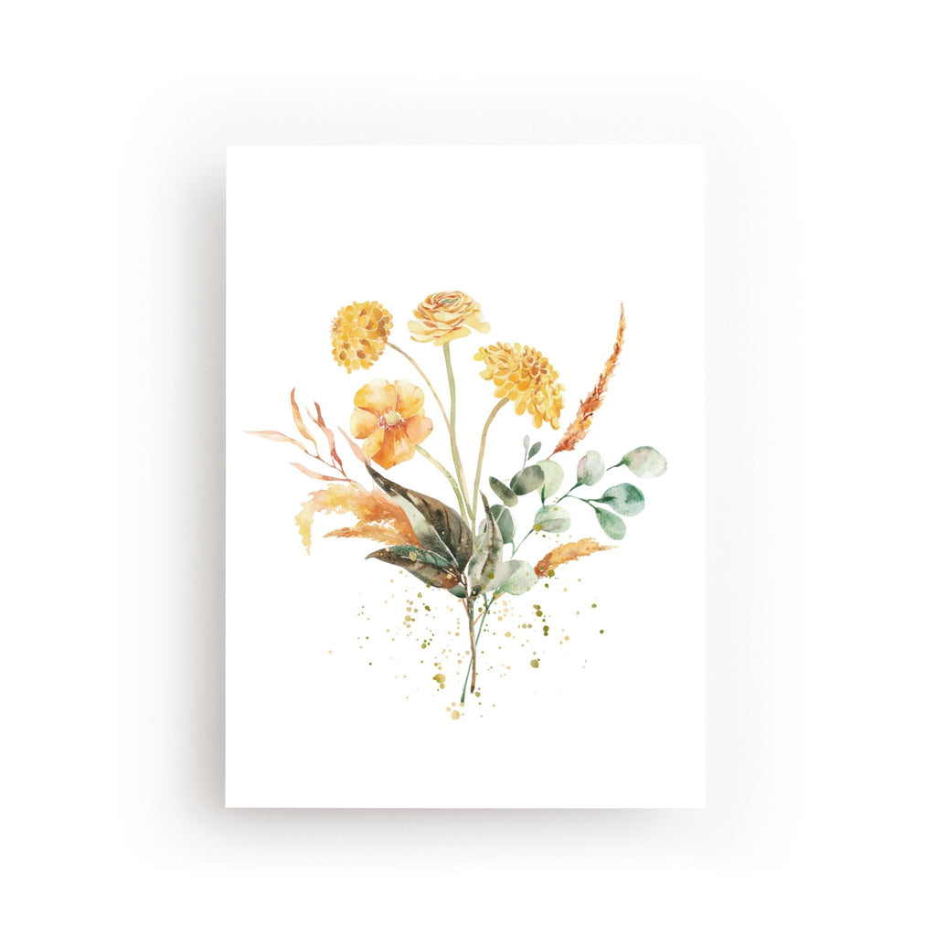 POSTKARTE GELBE BLUMEN - FLEURISCOEUR-